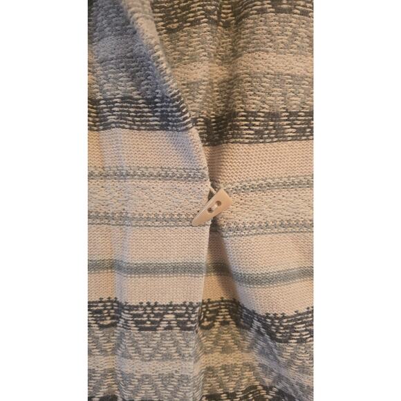Chaps Sweater Womens Medium Beige Gray Shawl Collar Toggle Knit Cardigan Vest - Picture 2 of 8